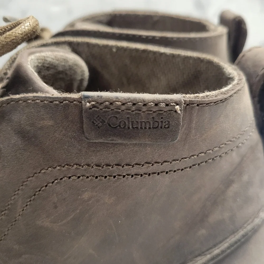 Columbia Redmond Brown Leather Chukka‎ Boots Mens Lace Up Mid Top Hiking Shoes 9